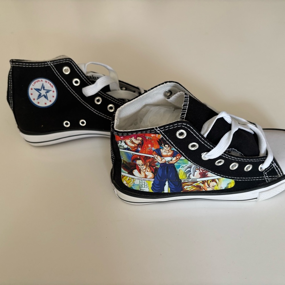 Anime Graphic Black High-Top Sneakers